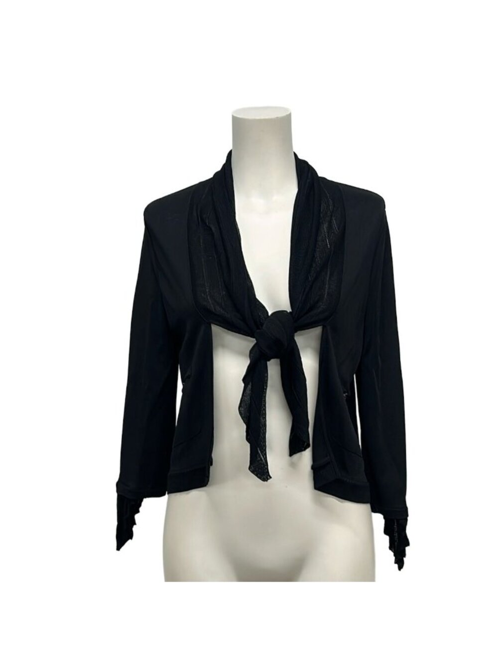 Chanel Cardigan 38 M Black Long Sleeve